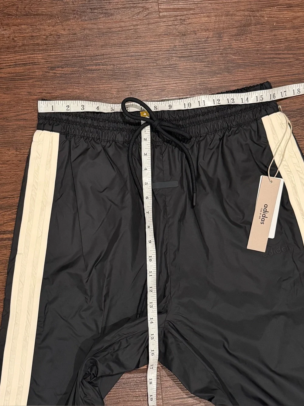 Adidas x FEAR OF GOD Mens Track Pants Drawstring Black Cream Size L IS8727